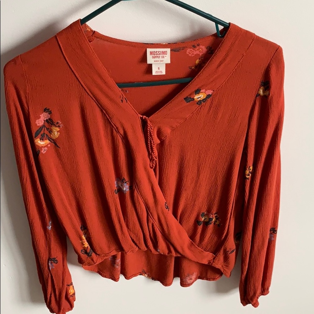 Floral Burnt orange top